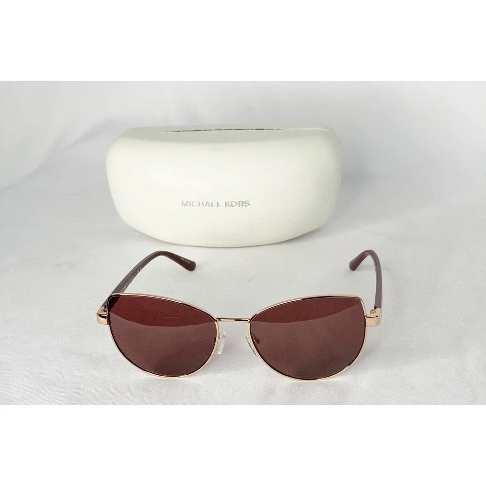 Michael Kors Lanikai Rose Gold Geometric MK1162 Sunglasses 58-16-140 W/ Case